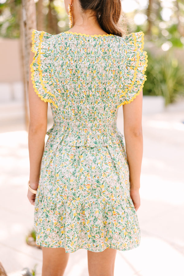 Better Than Before Green Ditsy Floral Dress