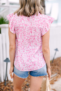 Story Of My Life Fuchsia Pink Floral Blouse