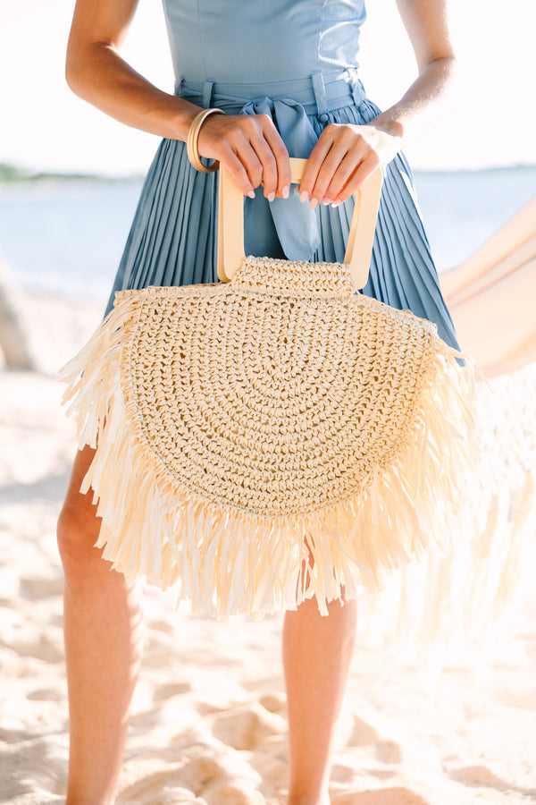 On Your Side Ivory White Raffia Fringe Purse – Shop the Mint