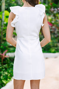 Live In The Moment White Ruffled Dress