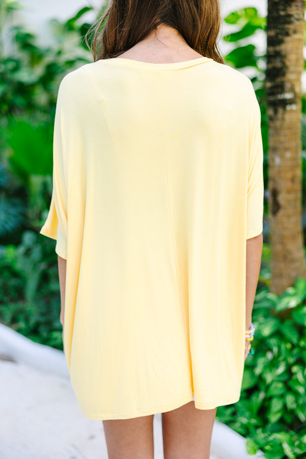 On Your Time Banana Yellow Oversized Top