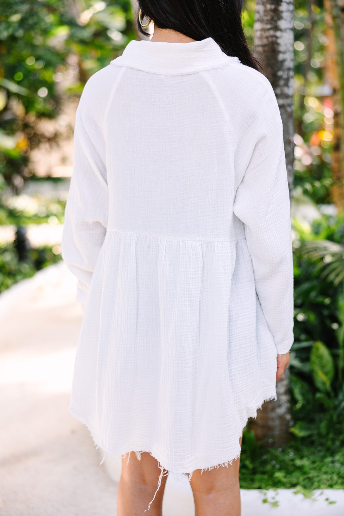 See Where We Go Ivory White Gauze Tunic  Shop the Mint