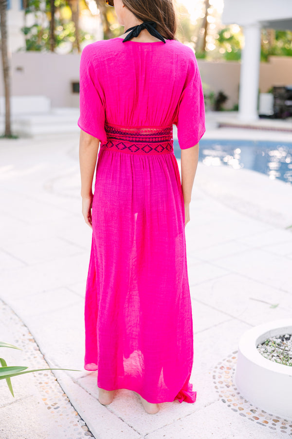 Leave It To Me Fuchsia Pink Cover-Up Kimono