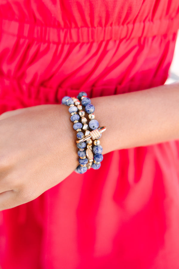 Ease On By Royal Blue Beaded Bracelet Set – Shop the Mint