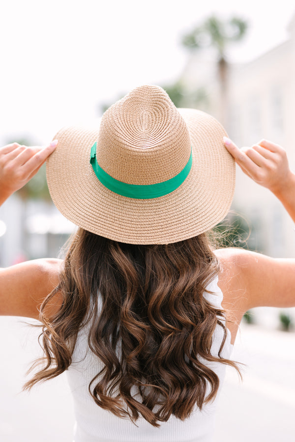 Suns Out Green Banded Fedora Hat