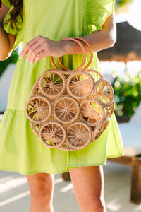 On My Mind Natural Straw Purse