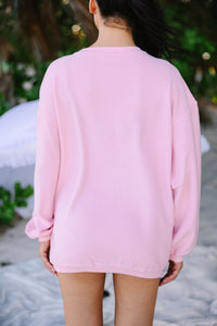 Trip To Paradise Blush Pink Graphic Corded Sweatshirt