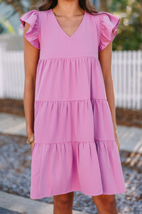 Best Behavior Mauve Pink Babydoll Dress