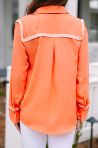 See You There Coral Orange Blouse