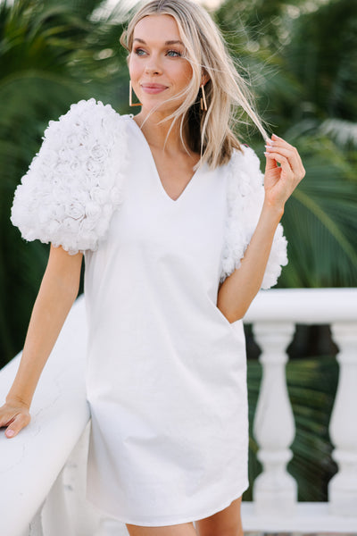 Take A Moment White Puff Sleeve Dress – Shop the Mint