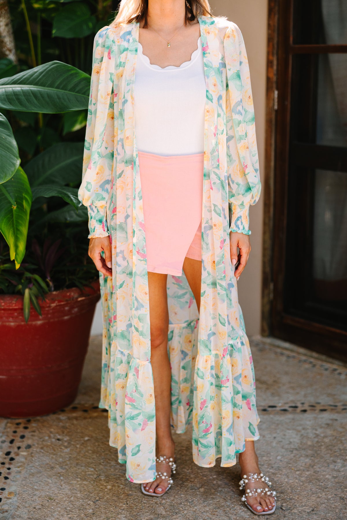 A Moment In The Sun Green Floral Duster Kimono – Shop the Mint