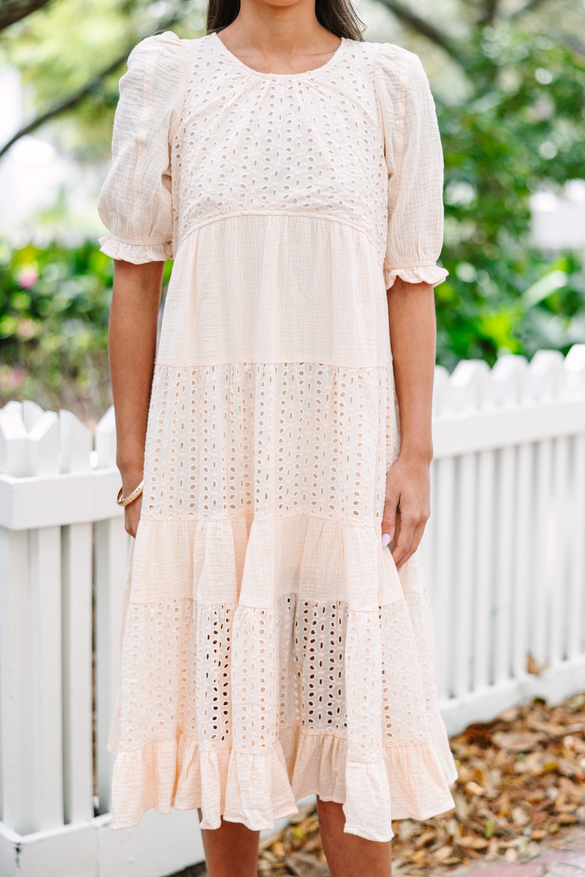 Making Moves Cream White Eyelet Midi Dress – Shop the Mint