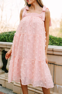 All You Love Blush Pink Textured Midi Dress