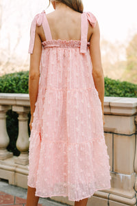 All You Love Blush Pink Textured Midi Dress