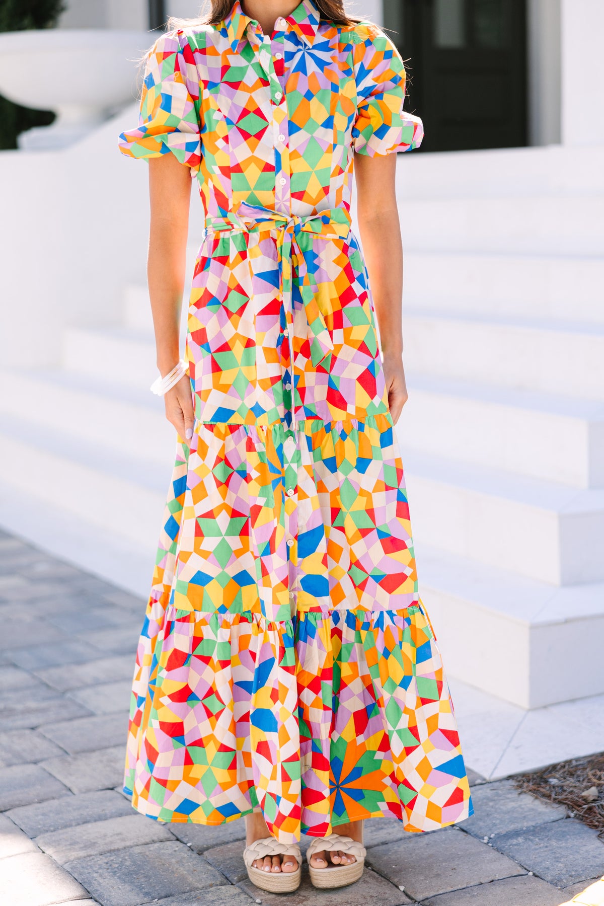 geometric maxi dress What Dreams Are Made Of Pink – Shop the Mint Women's US Size:8 an elegant option for print-polka Sandro Button-up knit Short