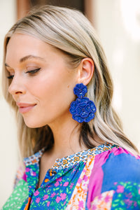 Blooming Beauties Royal Blue Floral Earrings
