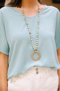 What About It Mint Beaded Necklace
