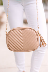 Making Moves Taupe Quilted Purse