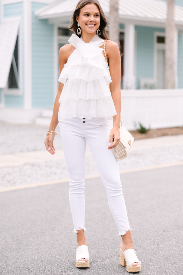 White Tiered Blouse
