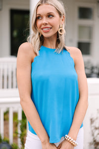 Good News Turquoise Blue Scalloped Tank – Shop the Mint