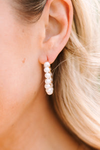 Spring Love White Pearl Earrings