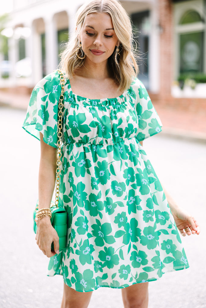 All About It Green Floral Babydoll Dress – Shop the Mint