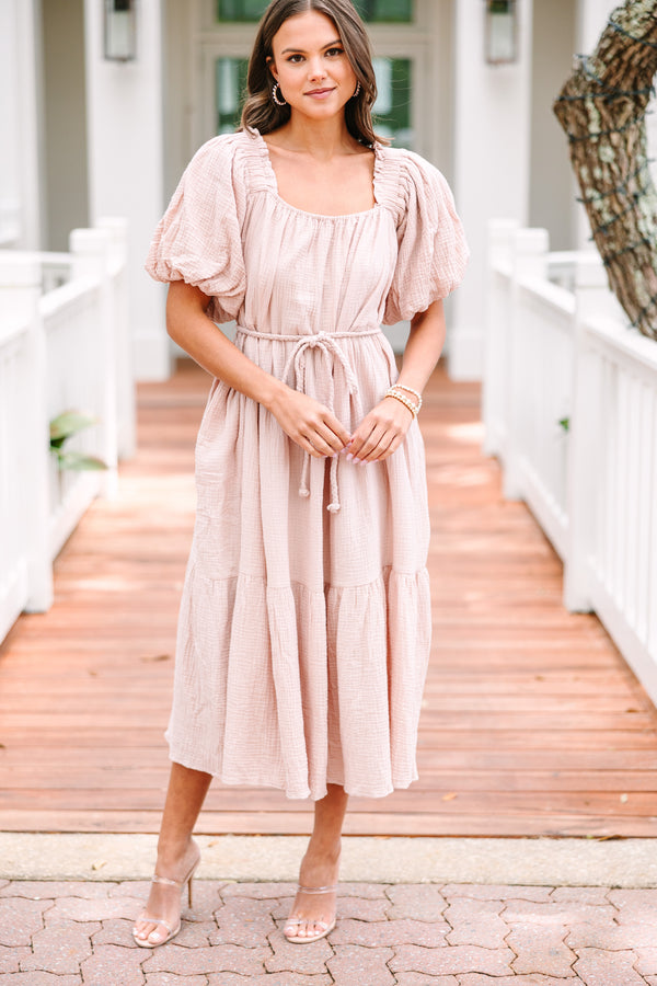 Dream Of Love Mauve Pink Gauze Midi Dress Shop the Mint Dream Of Love Mauve Pink Gauze Midi Dress Shop the Mint