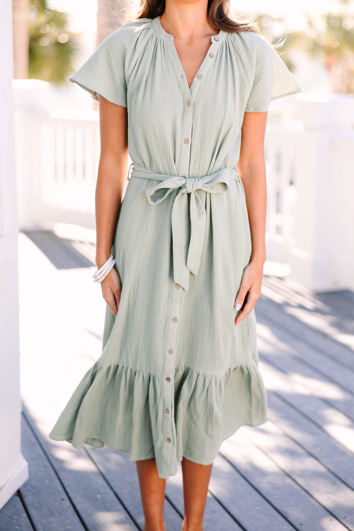 Green gauze dress best sale