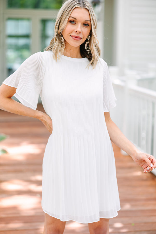 Now I See White Pleated Dress Shop the Mint Now I See White Pleated Dress Shop the Mint