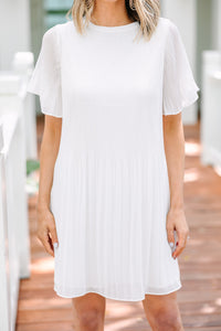 Now I See White Pleated Dress