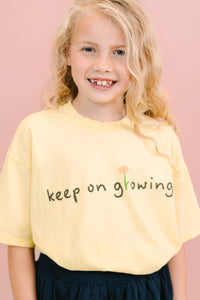 Girls: Keep On Growing Yellow Oversized Graphic Tee