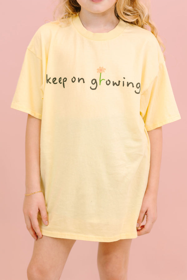 Girls: Keep On Growing Yellow Oversized Graphic Tee