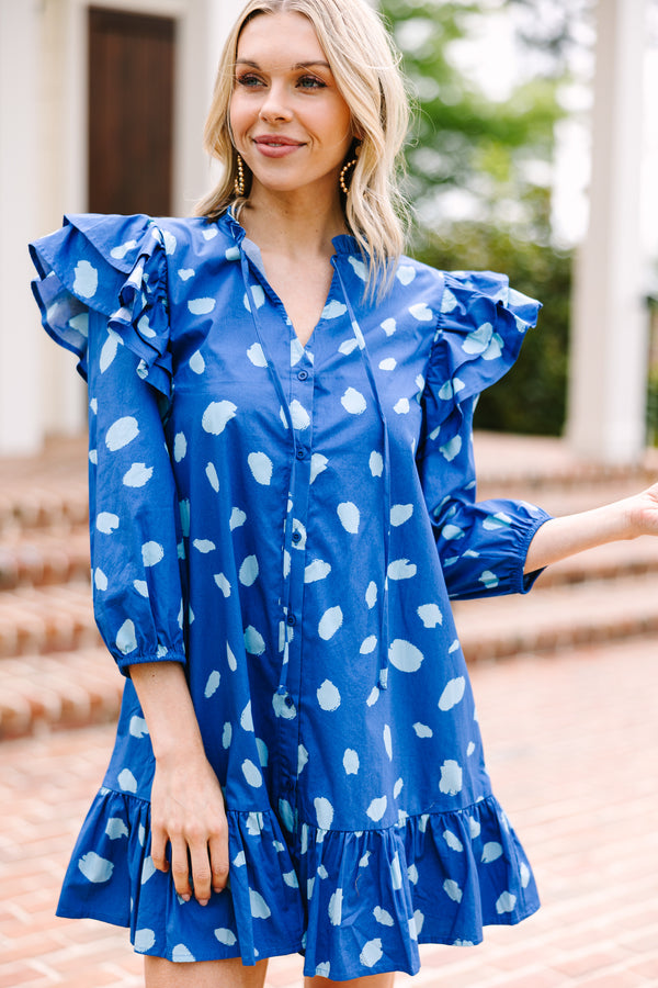 Protect Your Heart Navy Blue Spotted Dress Shop the Mint Protect Your Heart Navy Blue Spotted Dress Shop the Mint