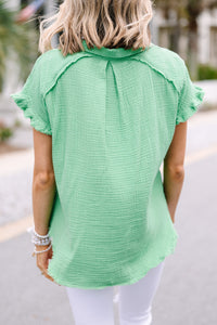All In A Day Mint Green Cotton Top