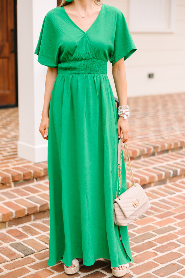 Take A Number Kelly Green Maxi Dress