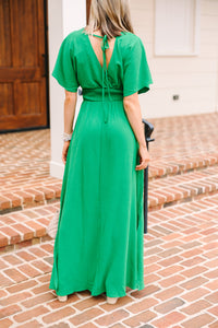 Take A Number Kelly Green Maxi Dress