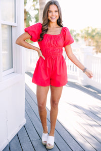 See The World Candy Apple Red Bubble Sleeve Romper