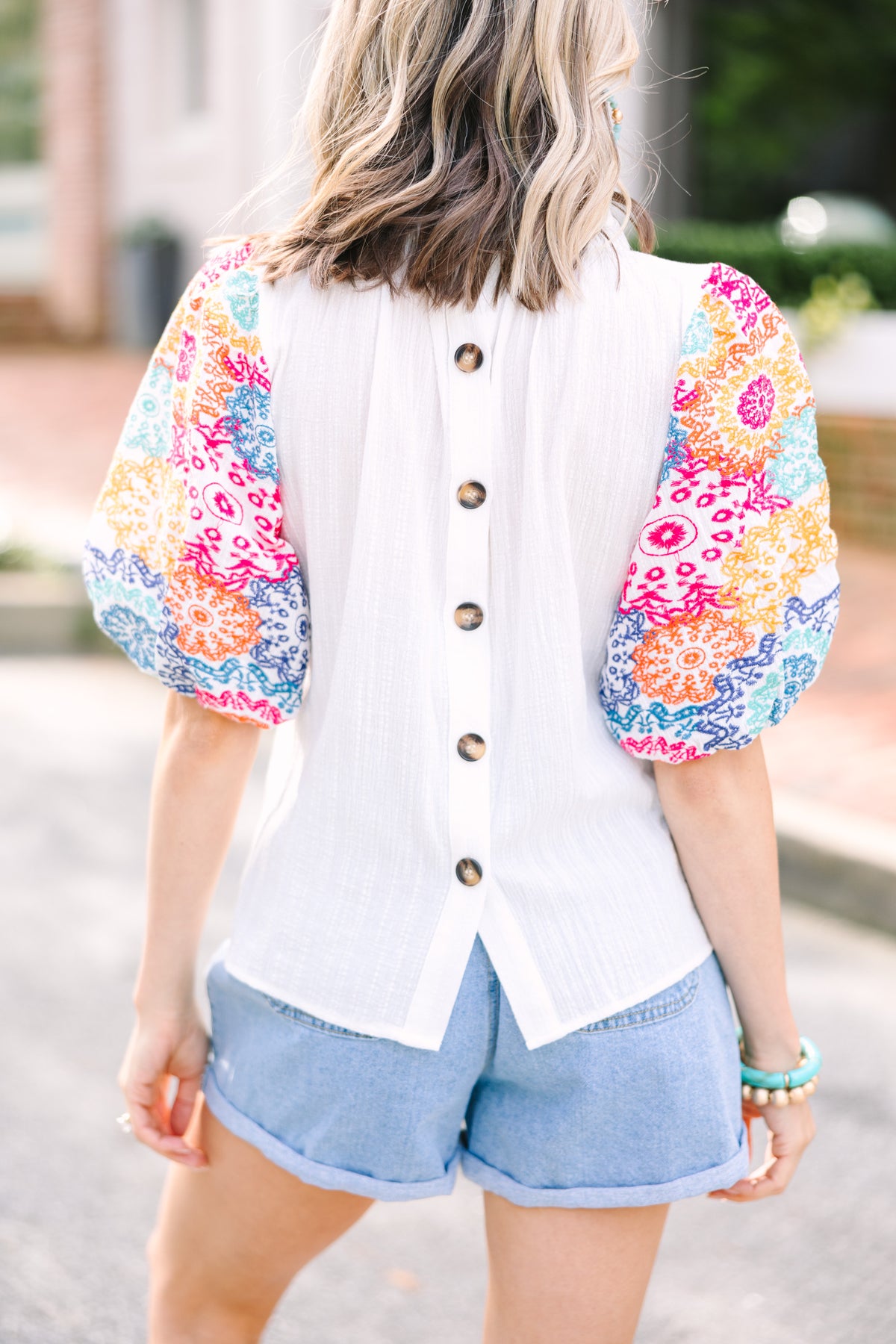THML: On Your Heart White Embroidered Sleeve Blouse – Shop the Mint