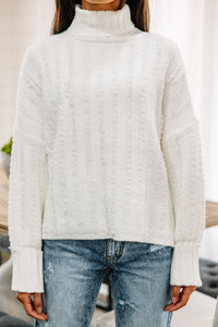 Start The Conversation White Fringe Sweater