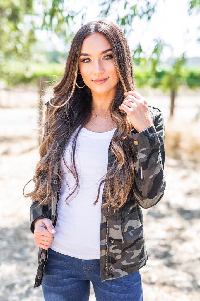 Casual Cargo Olive Green Camo Jacket – Shop the Mint