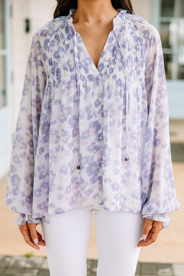 All My Life Orchid Purple Floral Blouse