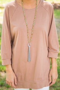 Slouchy Dolman Taupe Brown Tunic