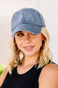 USA Navy Blue Embroidered Hat
