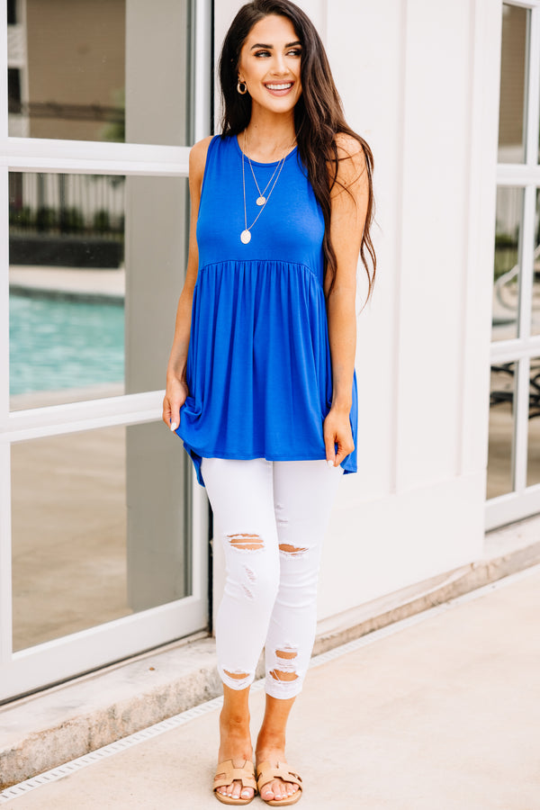 Better With You Royal Blue Babydoll Tank