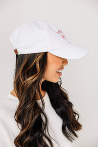Merry & Bright White Embroidered Baseball Hat