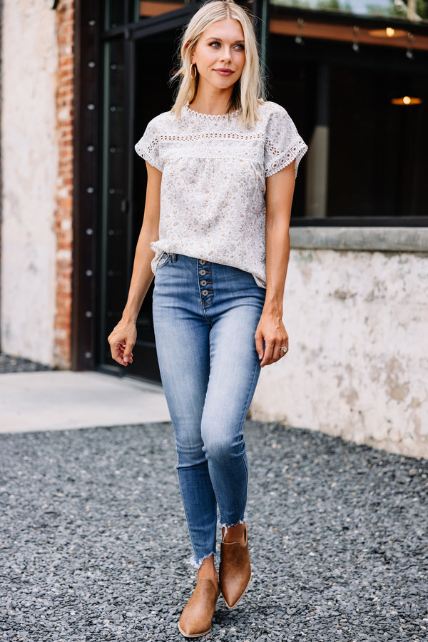 ditsy floral white blouse