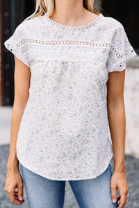 ditsy floral white blouse