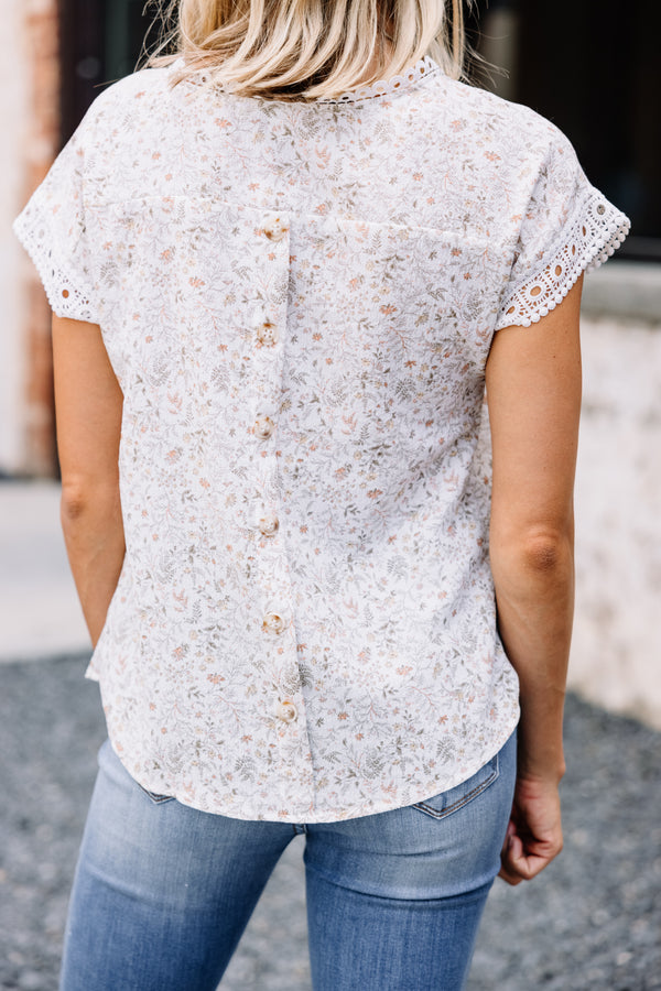 ditsy floral white blouse