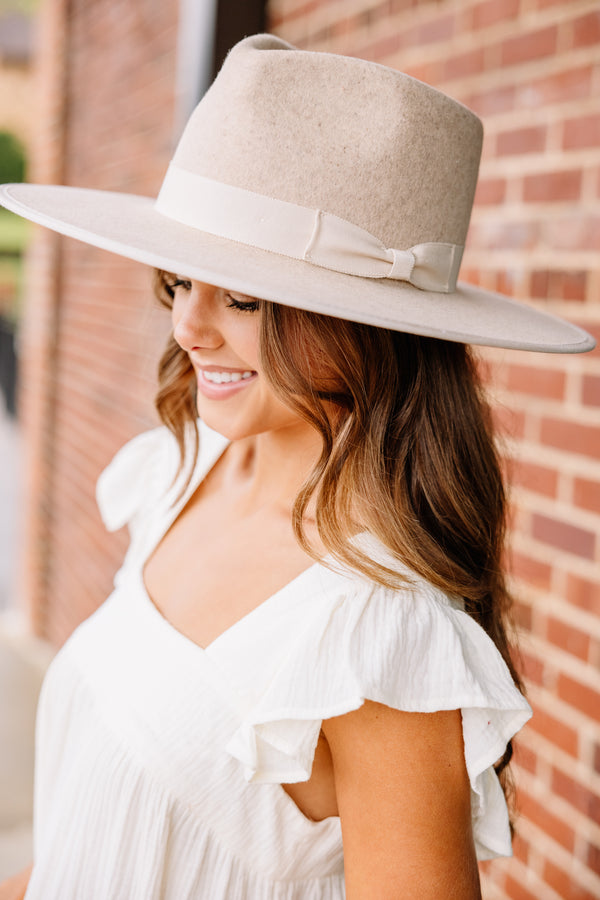 Classy Oatmeal White Hat