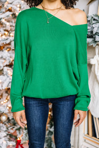 vibrant green sweater